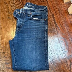 American Eagle Outfitters Men's Straight Jeans - Dark Blue